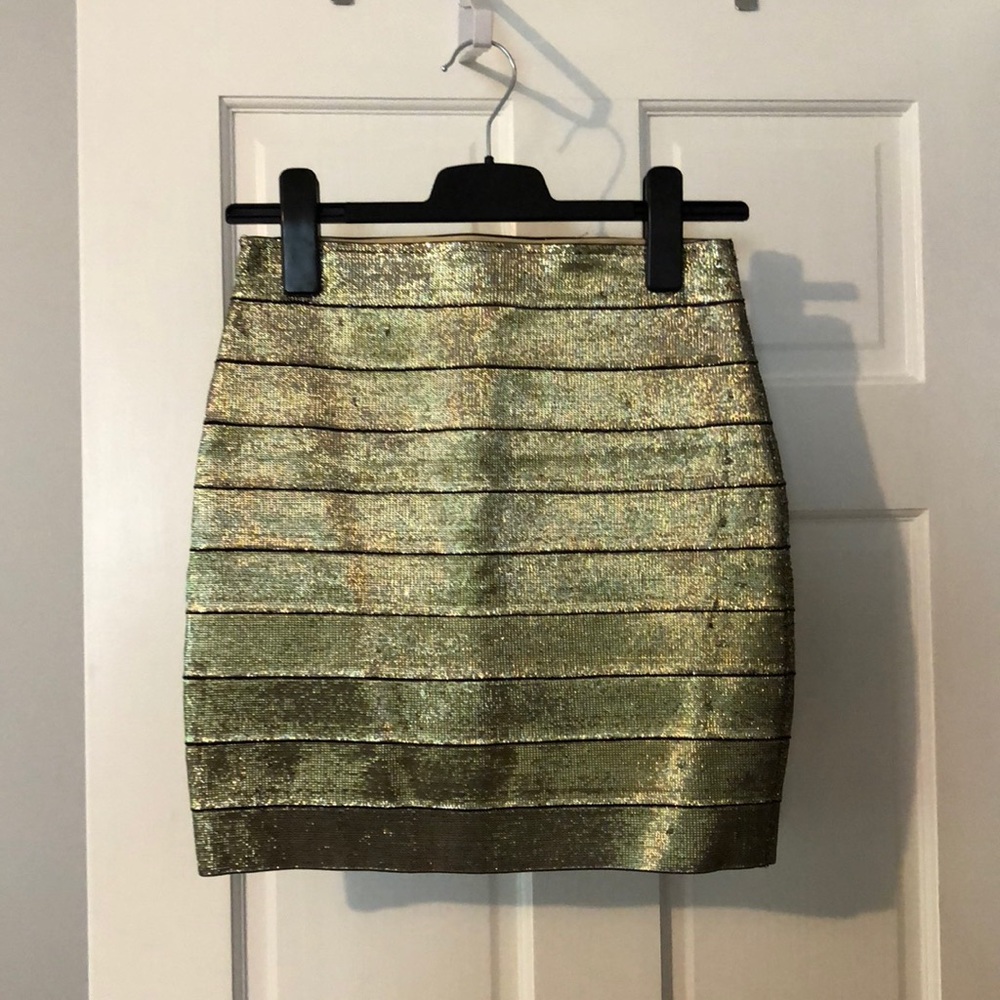 Metallic bandage skirt